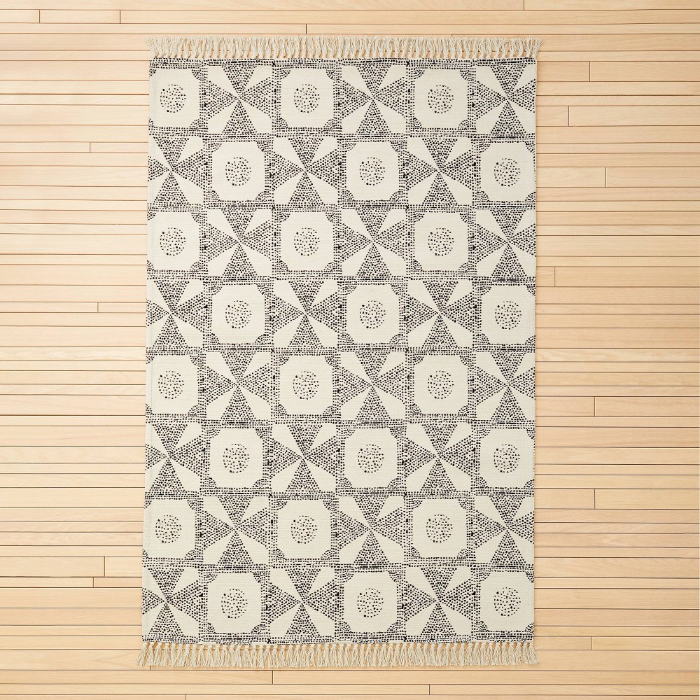 5'x7' Tapestry Tile Rug Cream - Opalhouse™ designed with Jungalow™