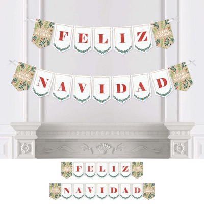 Big Dot of Happiness Feliz Navidad - Holiday and Spanish Christmas Party Bunting Banner - Party Decorations - Feliz Navidad