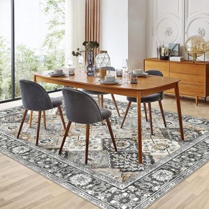 Nasitip Modern Area Rug,Machine Washable Rug Carpet, Stain Resistant Non-Slip Ultra-Thin Print Rug - 1 of 4