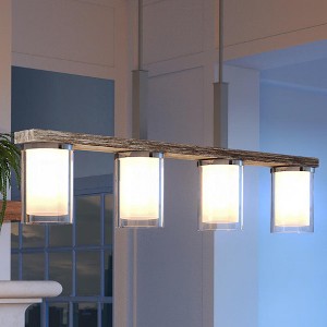 Urban Ambiance Luxury Contemporary Chandelier,  14.75"H x 4.875"W,  Brushed Nickel Finish, UHP3220 - 1 of 4