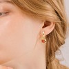 Premium Cubic Zirconia Inlay Red Pomegranate Pendant 18k Gold Plated Stainless Steel Hoop Earrings for Women - 4 of 4