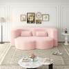 78" Plush Corduroy Floor Sofa Bed with Foam Support, Convertible, No Assembly - 4 of 4