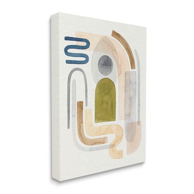 Stupell Industries Deco Shape Abstraction Neutral Blue Beige Curves
