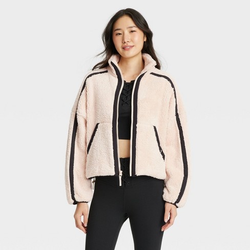 Women s Piped High Pile Fleece Jacket Joylab Target