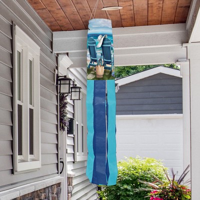 Summer Seaside Escape Blue and Aqua Windsock 40x6