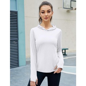 Women's UPF 50+ Sun Protection Hoodie Long Sleeve Lightweight Sun Shirt for Outdoor Running Fishing Hikin - 1 of 4