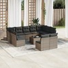 vidaXL 12 Piece Patio Sofa Set with Cushions Gray Poly Rattan - With Table - 2 of 4