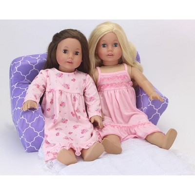 Sophia's Plush Purple and White Quatrefoil Print Pull-Out Sofa Bed for 18" Dolls