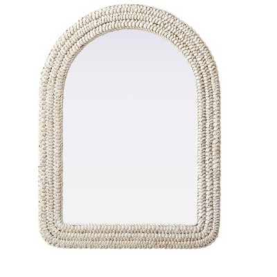 Elegant Lighting Arch Cornhusk Mirror 27x36 in Linen White