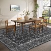 Coucheta Floral Rugs, Washable Soft Non Slip Area Rug for Living Room Bedroom, Distressed Vintage Stain Resistant Large Under Table Carpet - 4 of 4
