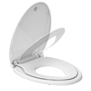 Round Toilet Seat with Toddler Seat Built in, Potty Training Toilet Seat Round Fits Both Adult and Child, with Slow Close and Magnets - 1 of 4