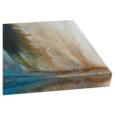 Rolling Waves Blue and White Abstract Canvas Triptych Set