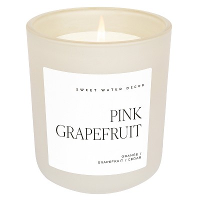 Sweet Water Decor Pink Grapefruit 15oz Tan Matte Jar