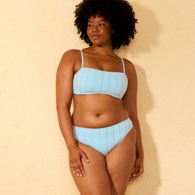 Shade & Shore Women's Eyelet Mid-Rise Cheeky Coverage Bikini Bottom - Shade & Shore™ Blue M — фото 4