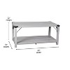 Merrick Lane Modern Farmhouse Engineered Wood Coffee Table and Powder Coated Steel Accents - 3 of 4