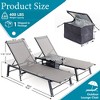 Brafabhome Patio Chaise Lounge with 5-Postion Adjustable Backrest, Aluminum Pool Loungers with Side Table & Insulated Cooler Bag for Poolside Garden - 2 of 4