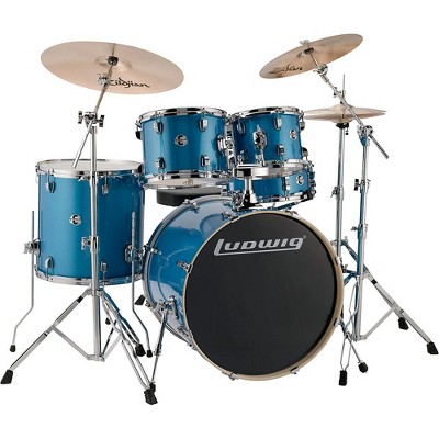 Ludwig Element Evolution 5-piece Drum Set with 22 in. Bass Drum and Zildjian "I" Series Cymbals Blue Sparkle