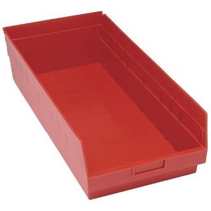 Quantum Storage Systems Economy Shelf Bin, Nesting, 23-5/8"W X 11-1/8"D X 4"H, (7) Divider Slots, Rear Hanglock, - 1 of 1