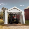 Heavy Duty Carport Canopy 13'x20' Outdoor Storage Shed with 4 Roll-Up Doors & Windows - All-Weather Tarp Portable Garage for Car, Green - 2 of 4