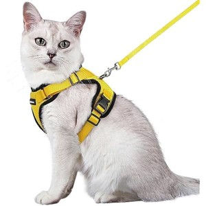 rabbitgoo Cat Harness and Leash for Walki Cats, Easy Control Breathable Reflective Strips Jacket, Yellow, M - 1 of 1