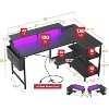 ODK 48 Inch Gaming Desk with USB Charging Ports and LED Lights, Reversible L Shaped Computer Desk with Storage Shelves & Monitor Stand - 3 of 3