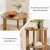 Tribesigns 2-Tier Round End Table with Storage, for Living Room, Bedroom & Small Spaces, Modern Narrow Nightstand, Easy Assembly, Brown - 3 of 4