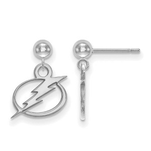 Black Bow Jewelry 14k White Gold Tampa Bay Lightning NHL Dangle Earrings - 1 of 3