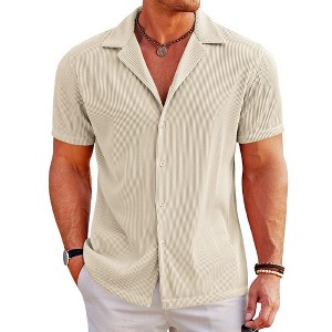 COOFANDY Men's Casual Button Down Shirts Short Sleeve Regular Fit Fashion Camp Beach Shirts Tops - 1 of 1