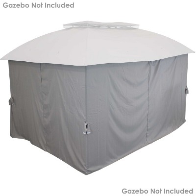Gray Polyester 4-Piece Gazebo Sidewall Set for 10' x 13' Patio Gazebo
