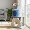 Costway 31.5” Cute Modern Cat Tree with Condo Top Perch Jute Scratching Posts Hanging Toy Blue/Purple - 2 of 4