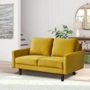 Velvet Loveseat Mid-Century Modern Sofa Tufted Couch with Wooden Legs for Living Room - 2 of 4