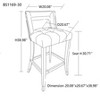 TOAOTBNBO Comfortable Barstool with Nailheads, Counter Height Bar Stools with Birch Wood Leg, Mid-Century Stools for Kitchen Island - 3 of 4