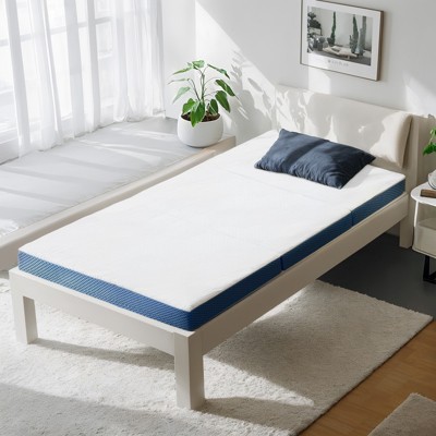 Bestier 4" Tri-fold Memory Foam Medium Firm Mattress Topper, Twin