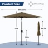 Patio Umbrella 9ft, Table Umbrella Outdoor Patio UV Protection with Crank Lift & Push Button Tilt, 8 Sturdy Ribs for Yard, Deck, Pool - 4 of 4