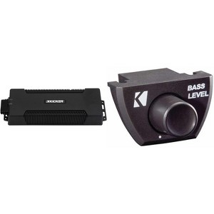 Kicker 48PXA10005 Weatherproof Powersport Amplifier - 4x100-Watt 4-Channel Full-Range with 600-Watt Subwoofer Channel w/ Bass Knob Bundle - 1 of 4