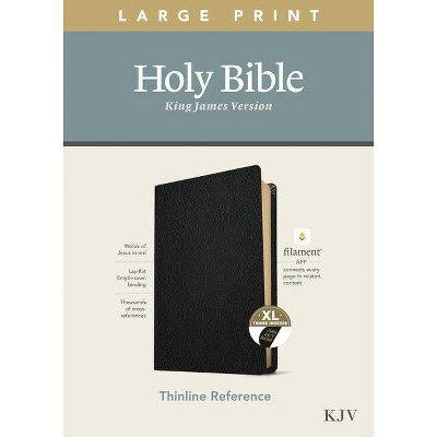 KJV Large Print Thinline Reference Bible, Filament Enabled Edition (Red Letter, Genuine Leather, Black, Indexed) - (Leather Bound)