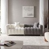 Modern 3-Seater Modular Sofa, Space-Saving Sofa for Living Room, Upholstered Couch with Metal Legs and Velvet Cover Pillows-Coolbibila - 2 of 4