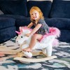 Qaba Kids Rocking Horse, Wooden Plush Ride-On Unicorn Chair Toy with Lullby Song for 18-36 months children - 2 of 4