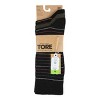 TORE Totally Recycled Men's Stripe Crew Socks 3pk - Black 7-12 - 3 of 3