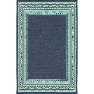 Oriental Weavers Meridian 7'10" Round Machine Woven Rug in Navy