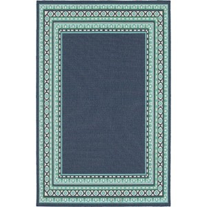 Oriental Weavers Meridian 7'10" Round Machine Woven Rug in Navy - 1 of 4