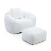 Giant Bean Bag Chair withFootstool, Oversized Bean Bag for Adults and Kids, Faux Fur Shell-Shaped Large Chair with Filler, Stuffed Big Accent Sofa - 4 of 4