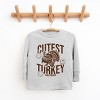 SmileyWorld Cutest Turkey Distressed - Toddler Long Sleeve Graphic Tee and Youth Long Sleeve Graphic T-Shirt - 2 of 3