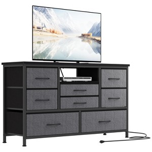 8 Drawers Dresser for Bedroom, Chest of Drawers with Fabric Bins, TV Stand Entertainment Center for Up to 55'', Fabric Closet Dresser for Hallway - 1 of 4