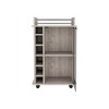 Kitchen Cart with Six Wine Cubbies and Open-top Shelf - 3 of 4