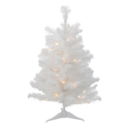 Northlight 3' Prelit Artificial Christmas Tree White Iridescent Pine Slim -  Pink Lights : Target