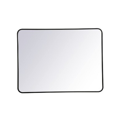 Elegant Lighting Soft corner metal rectangular mirror 30x40 inch in Black