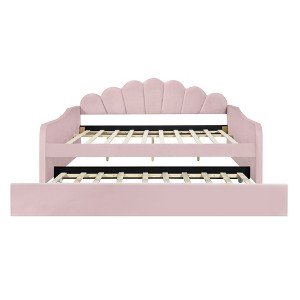 Bellemave Full Size daybed with Trundle, Sofa Bed Full Size, daybed with Trundle for Adults, Kids, Girls, Teens, for Living Room, Velvet,Pink - 1 of 3