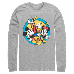 Men's Mickey & Friends Retro Buddies Long Sleeve Shirt - 1 of 4