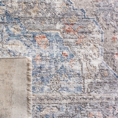 Gray and Multi Hand-Knotted Wool Viscose Area Rug